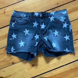 Rock & Republic denim shorts size 12 faded black with stars